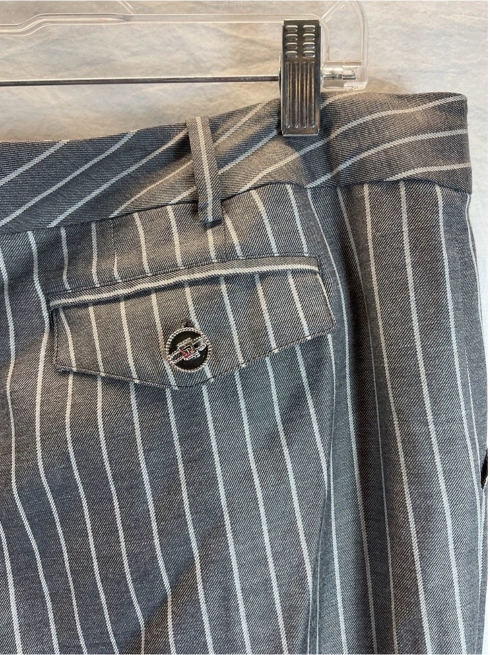 St. John Gray Pinstripe Trousers